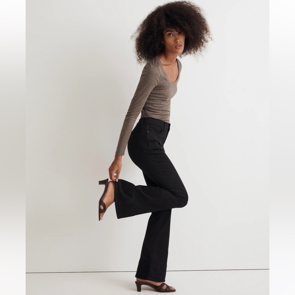 Madewell Skinny Flare Jeans in Black Frost 29 R